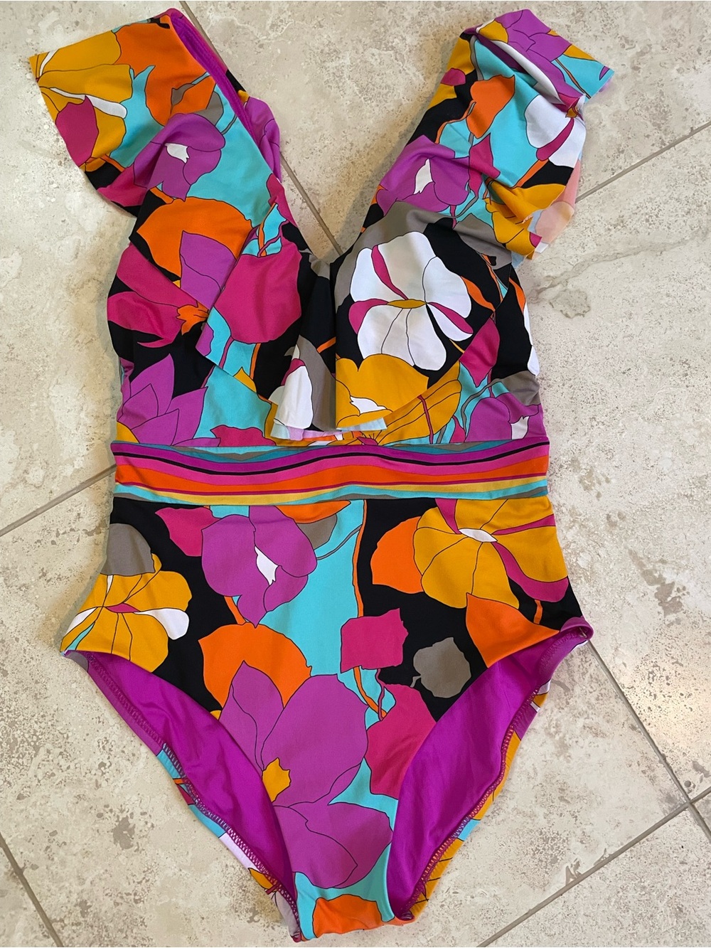 Trina Turk Vibrant Floral One-Piece Swimsuit — Multicolor